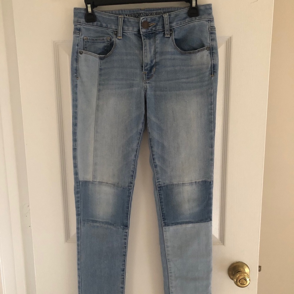 American Eagle patchwork jeans